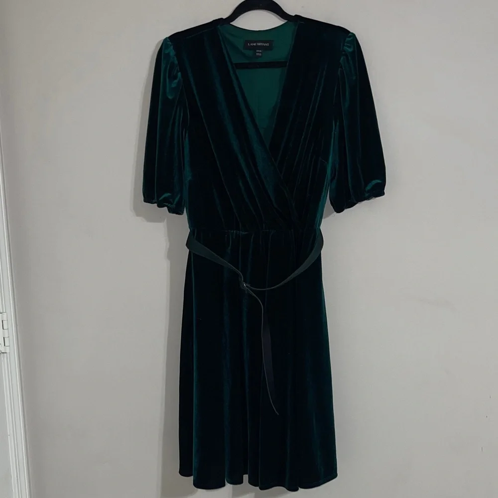 Lane Bryant  Velour Crossover Fit & Flare Dress 14/16 - Picture 2 of 10